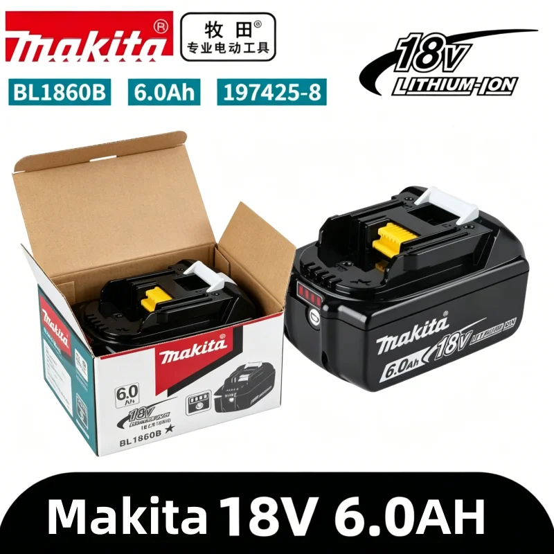 

100% Genuine 18V Makita 6Ah/ for Makita Battery BL1840 BL1830B BL1850B BL1850 BL1860 BL1815 Replacement Lithium Battery