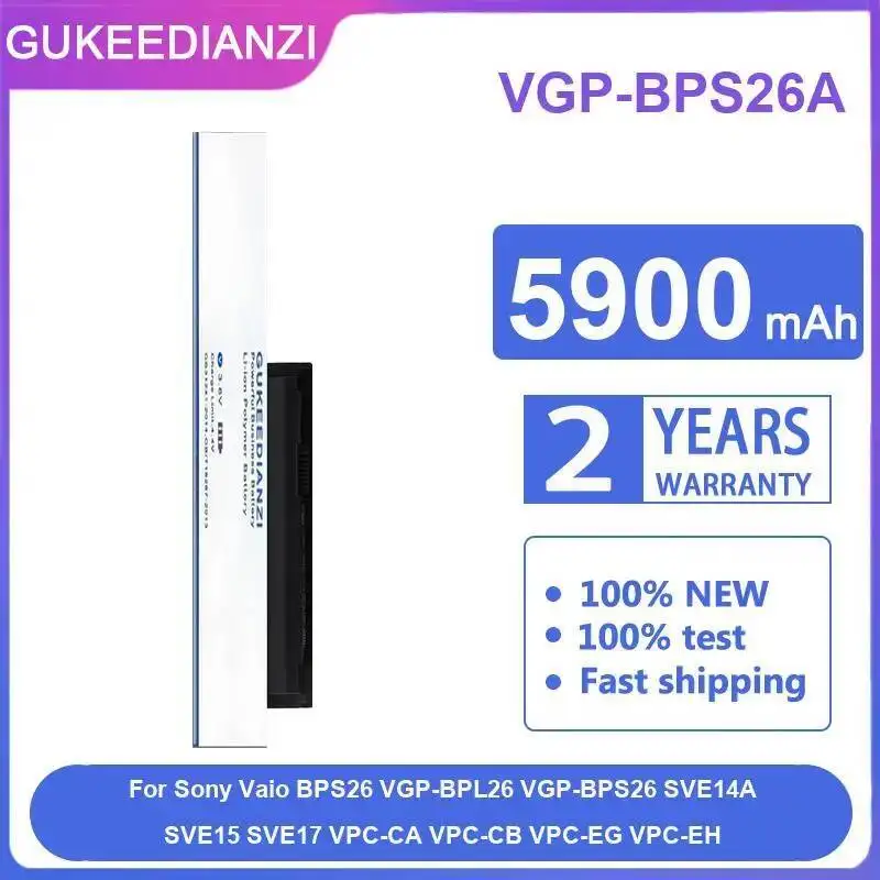 

Аккумулятор для ноутбука Vgp-BPS26A 5900 мАч для Sony Vaio BPS26 Vgp-BPL26 Vgp-BPS26 SVE14A SVE15 SVE17 Vpc-CA Vpc-CB Vpc-EG Vpc-EH