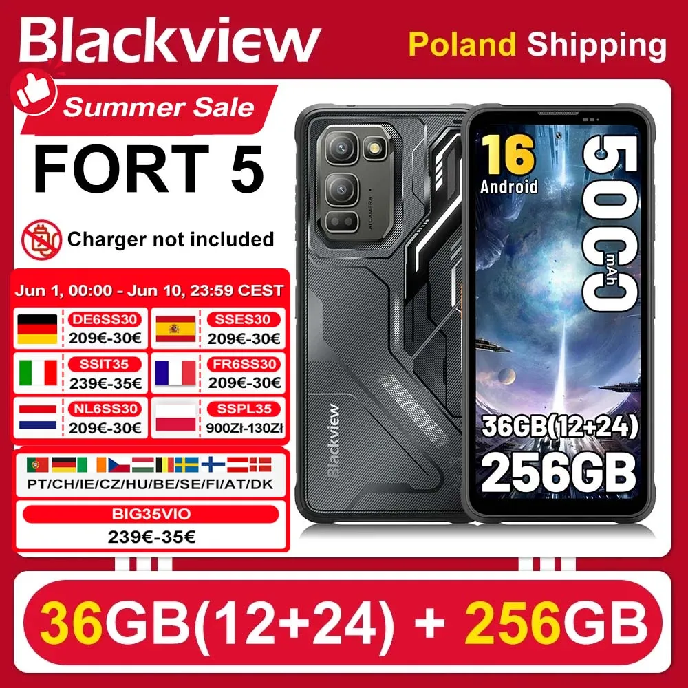 [Envío desde Polonia] [Sin cargador UE] Smartphone Resistente Blackview FORT 5