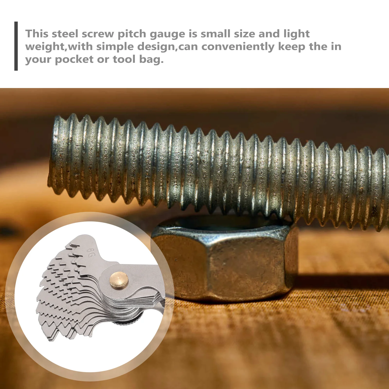 

Stainless Steel Thread Screw Measuring Tool Metric Inch Foldable Anti-Rust Professional Screw Measuring Tool Metric Inch Pitch