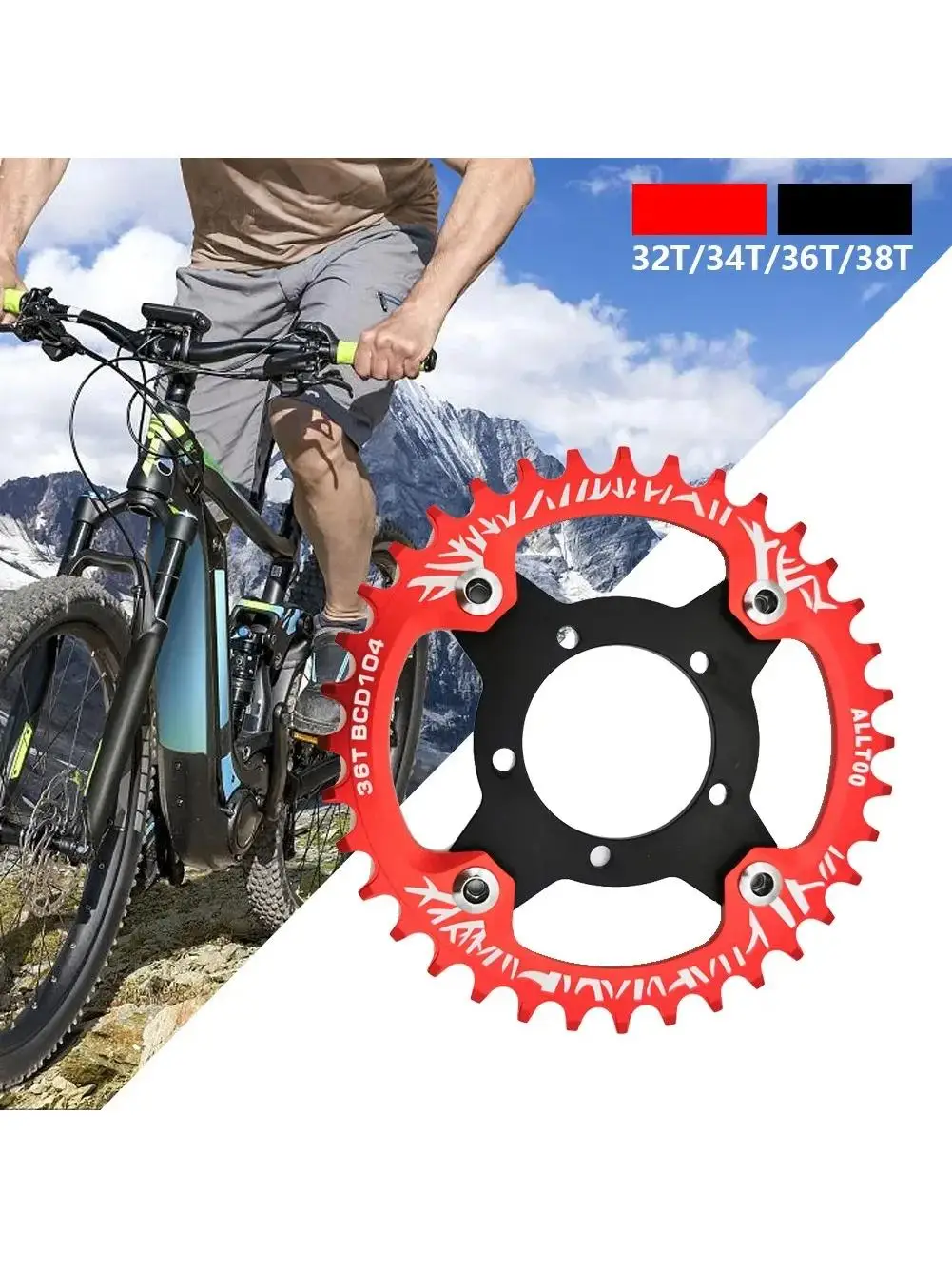 AliExpress UK 1x Electric Bicycle 32 34 36 38T Chainring + Adapter For Bafang BBS01 02 Durable Aluminum Alloy Chainring Ebike Accessories