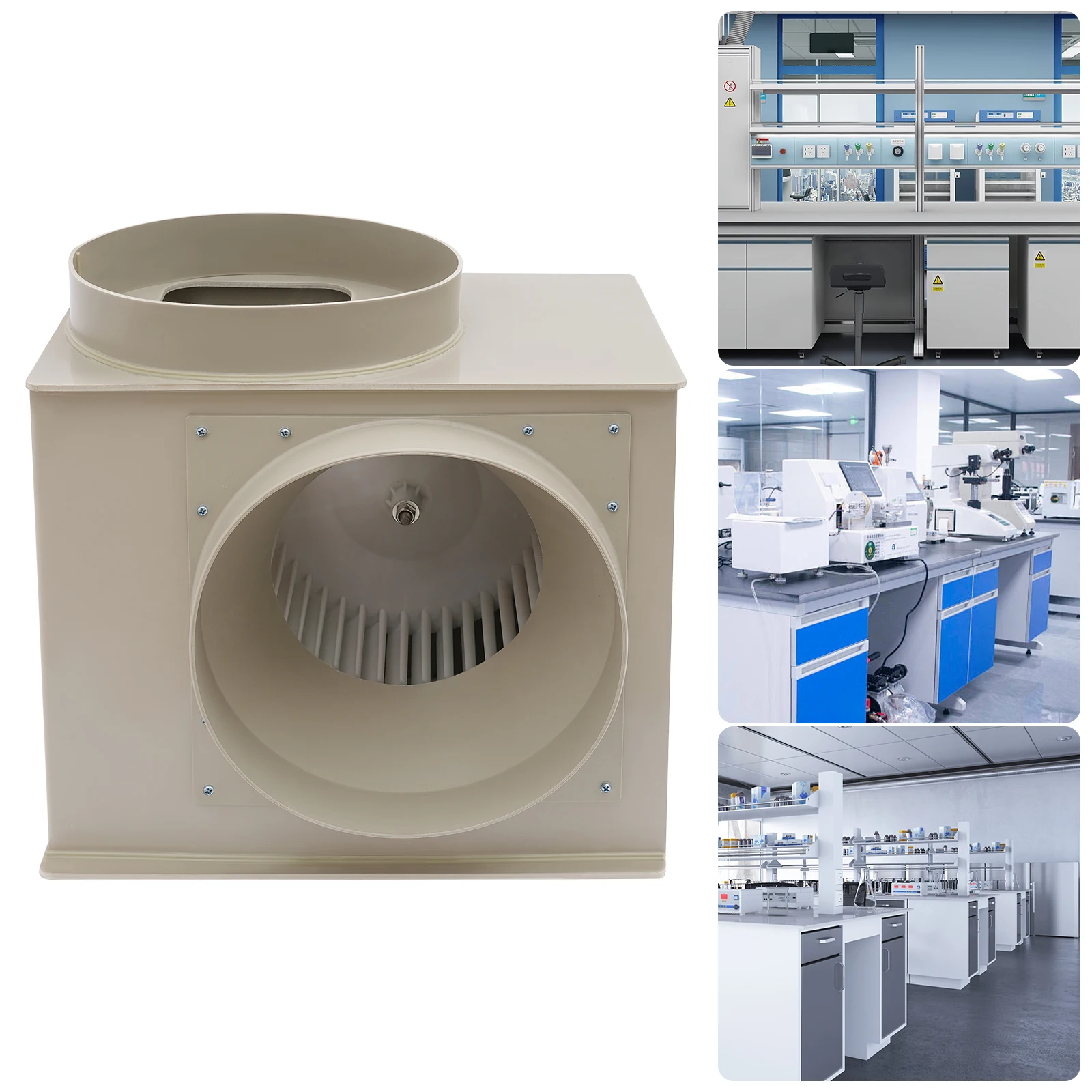 مروحة تهوية بالطرد المركزي، مروحة عادم، مروحة تهوية مختبرية منفاخ صناعي 300 وات 110 فولت، 3 سرعات قابلة للتعديل، 1450 دورة في الدقيقة (رمادي)