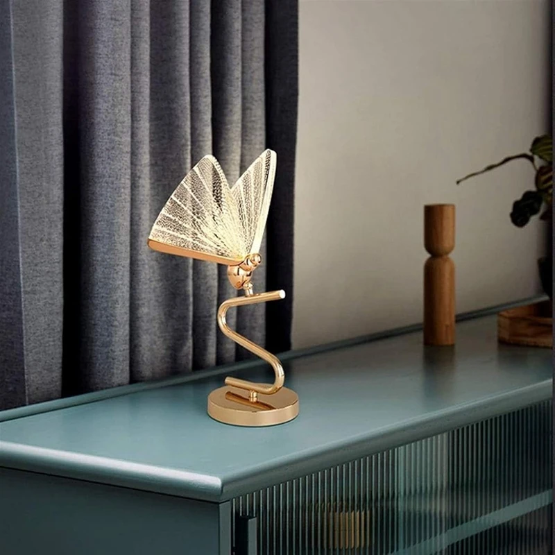 AT51-Butterfly Decorative Lamp 6W LED Desk Lamp For Living Room Modern Floor Lamp For Bedroom Office EU Plug