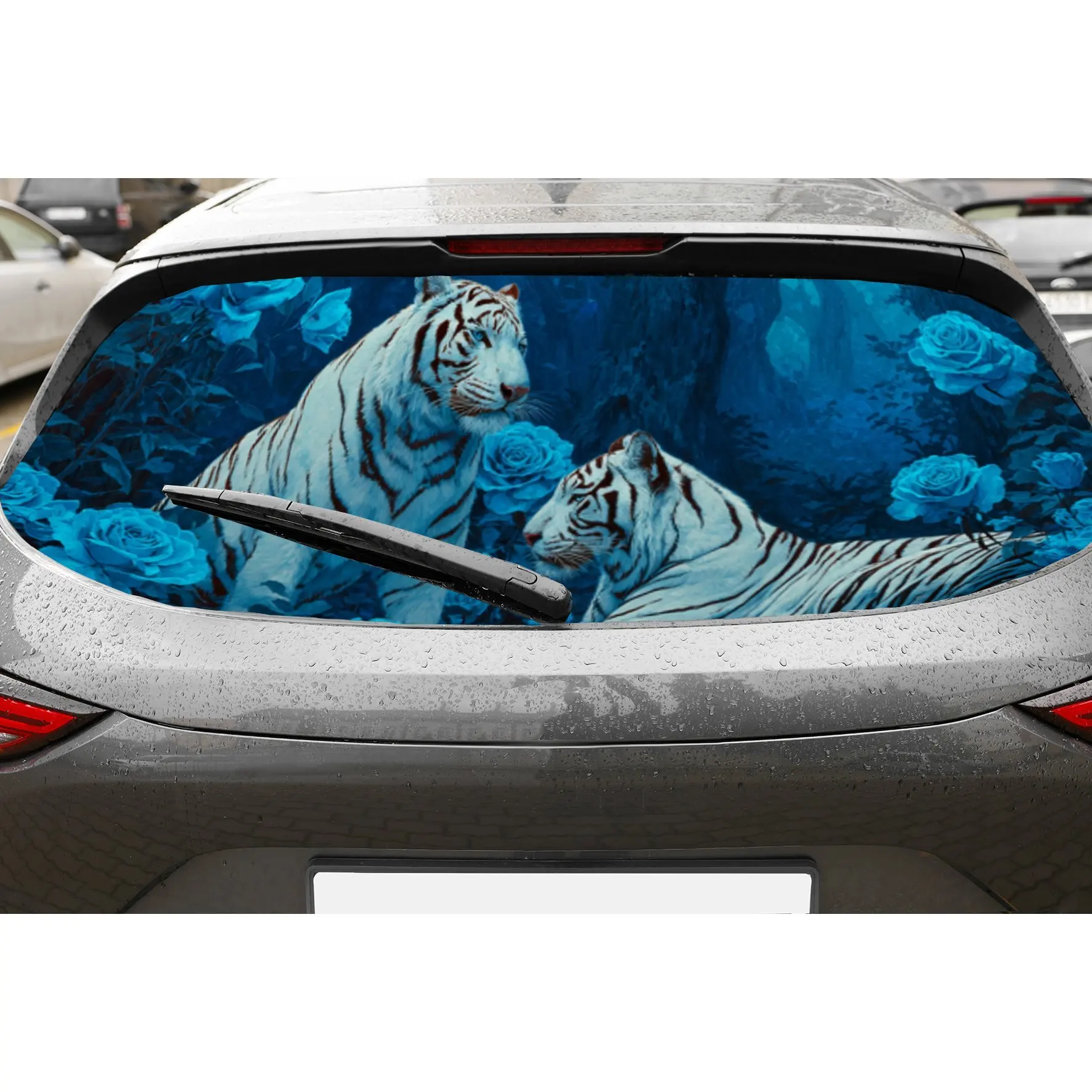 

Radiant Icy - тигр, наклейка на заднее окно автомобиля, виниловая наклейка с автоматической защитой, водонепроницаемая самоклеящаяся и устойчивая к царапинам Auto E