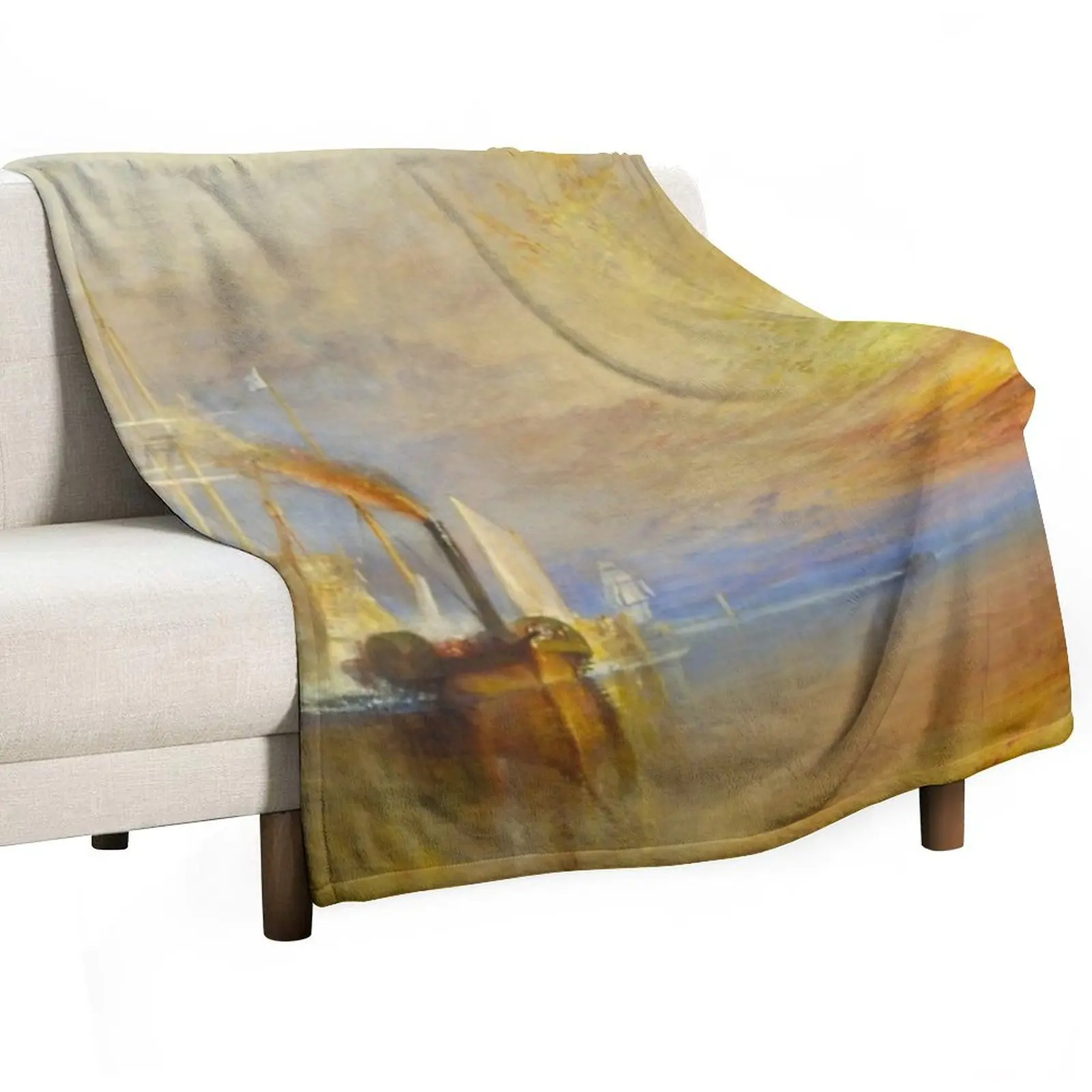 Joseph Mallord William Turner - The Fighting Temeraire Throw Blanket Weighted Retros Sofas Sofa Throw Blankets