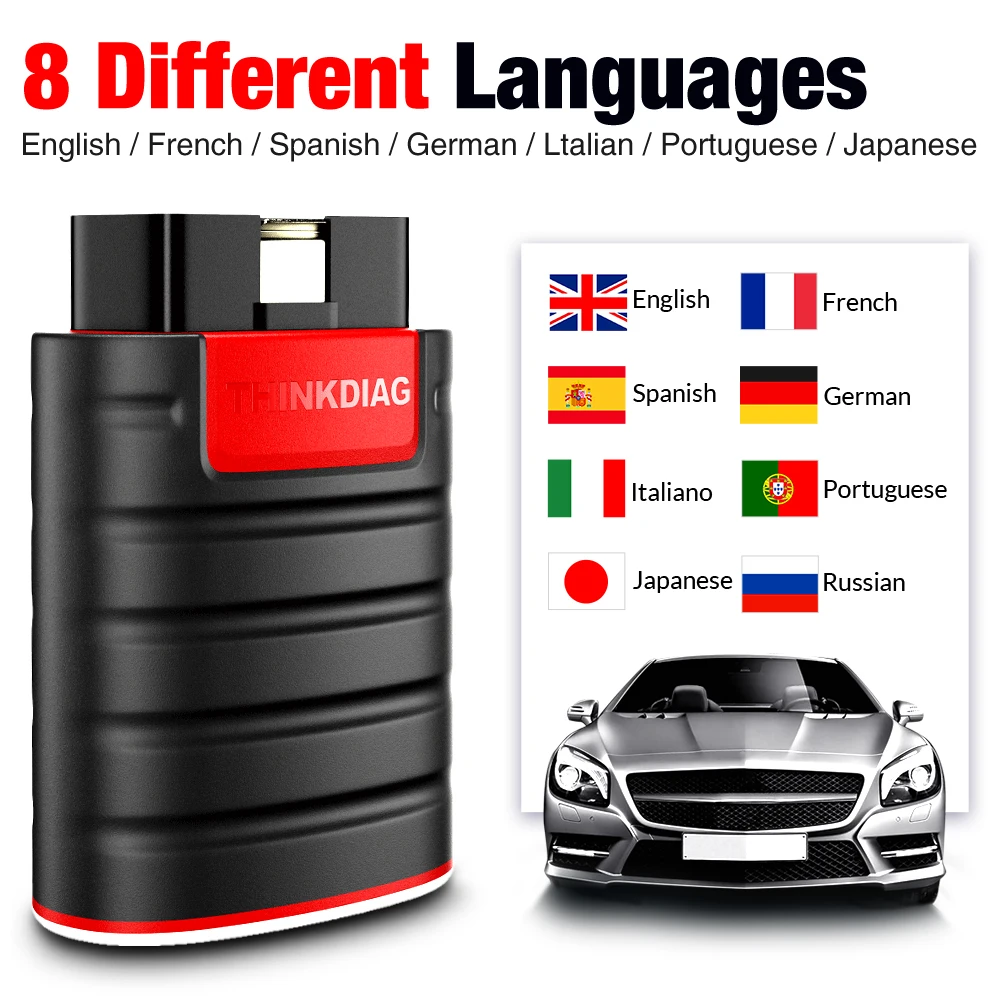 THINKCAR Thinkdiag Obd2 الماسح الضوئي بلوتوث جميع النظام 16 إعادة تعيين خدمة أداة تشخيص السيارة اختبار نشط ECU الترميز 1 سنة مجانية