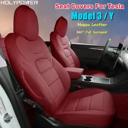 Nappa Leather Seat Cover For Tesla Model 3 Y Half Set New Style Factory Wholesale Price White Cushion Car Interior Accessories