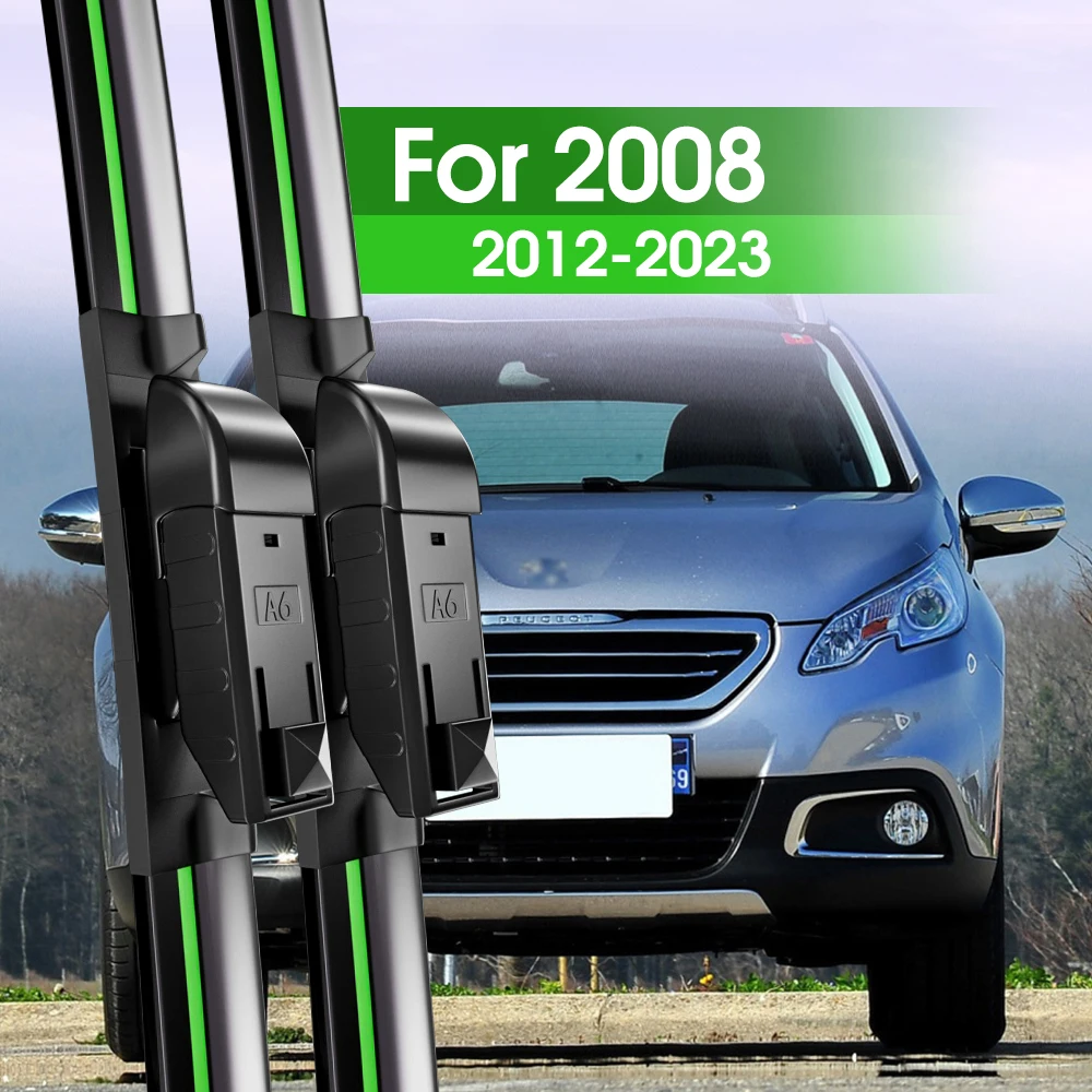 

2pcs Front Windshield Wiper Blades For Peugeot 2008 2012-2023 2013 2015 2016 2018 2019 2020 2021 Windscreen Window Accessories