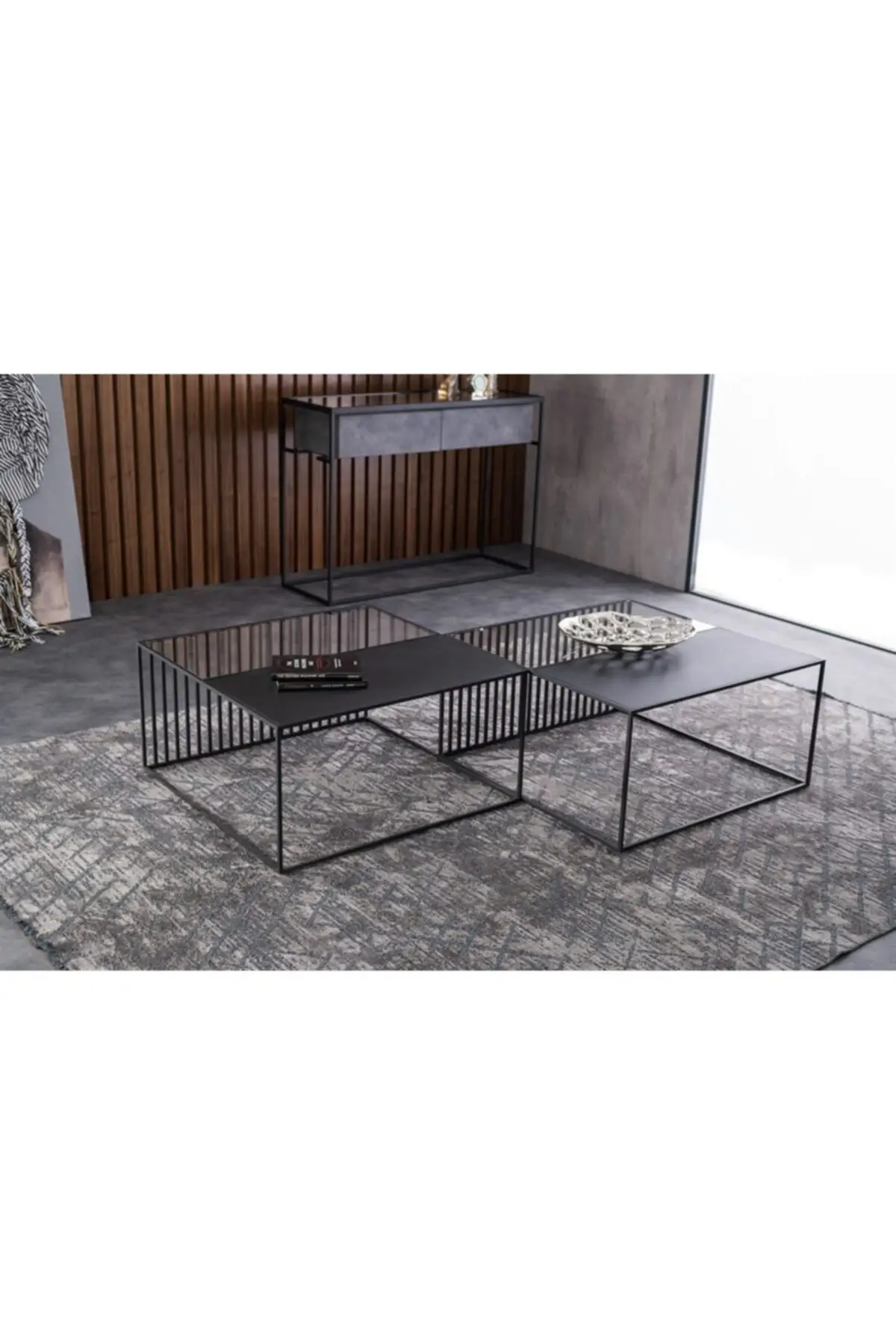 DOLBOVI Brasil Metal Glazed Black Medium Table 2 Li Functional Metal Medium Tripod Dual Special Design Table Coffee Table