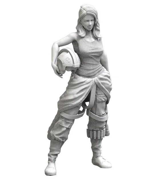1/24 75mm 1/18 100mm Resin Model Kits Female Pilot Figurine Unpainted Painted RW-245
