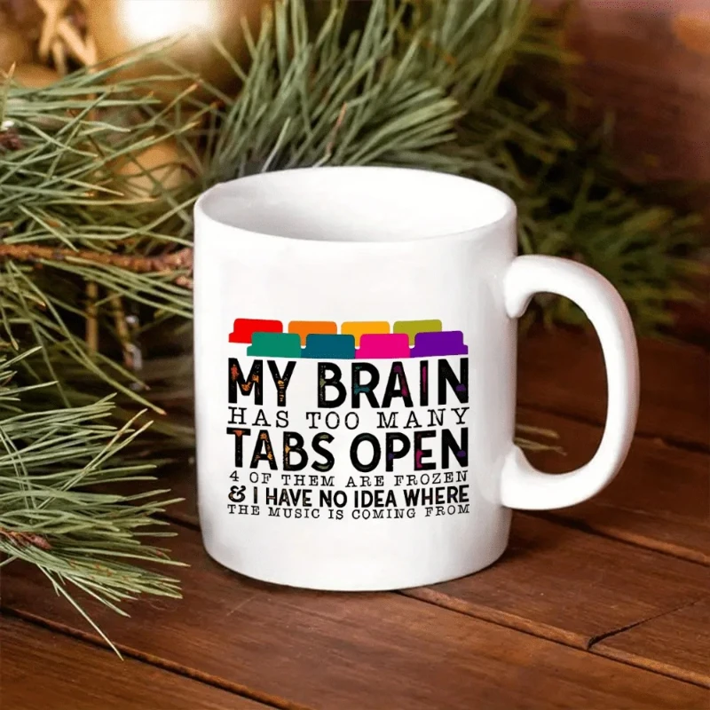 

1pc, office work Campfire coffee mug, funny irony inspirational birthday gift for friends colleagues sister Mom and Dad, white m