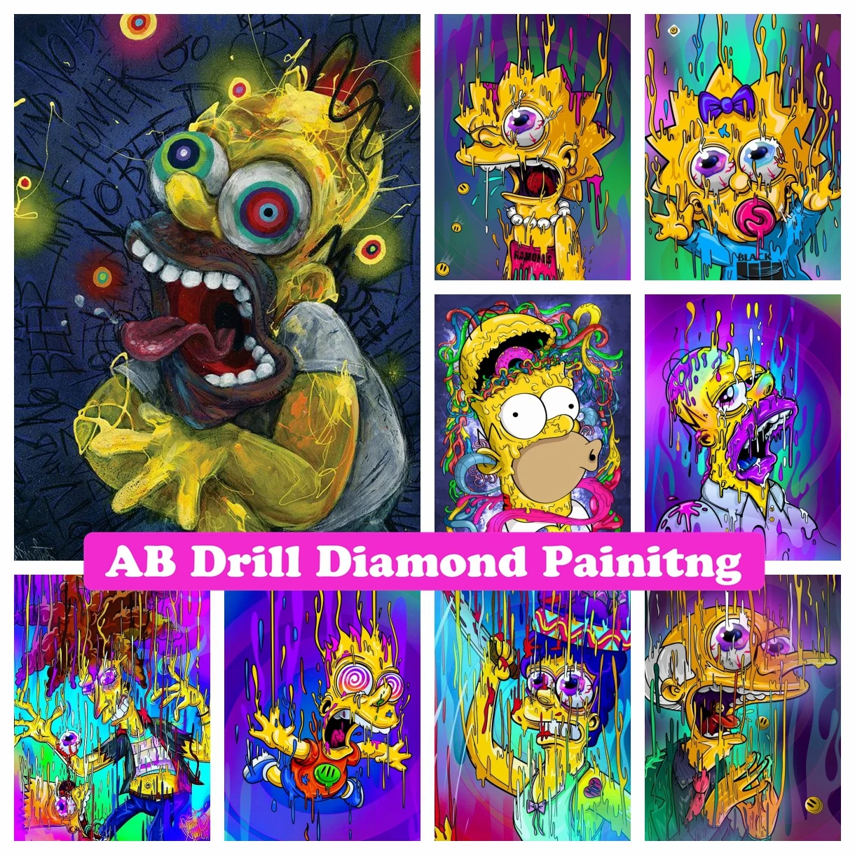 

Disney Cartoon The Simpsons 5D DIY AB Drill Diamond Painting Embroidery Cross Stitch Handmade Craft Mosaic Set Home Decor