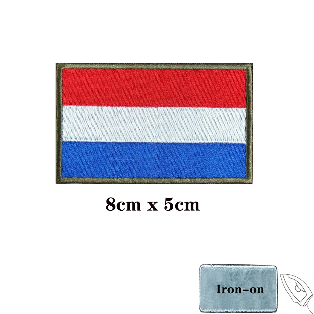 1PC Nederlandse vlag Nederland Patches Armband Geborduurde Patch Klittenband Opstrijkbare Borduurbadge Militaire Streep