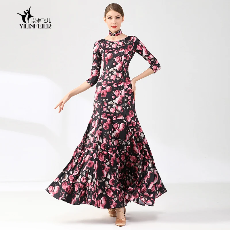 

Flower Blossom Adult Modern National Standard Dance Dress Practice