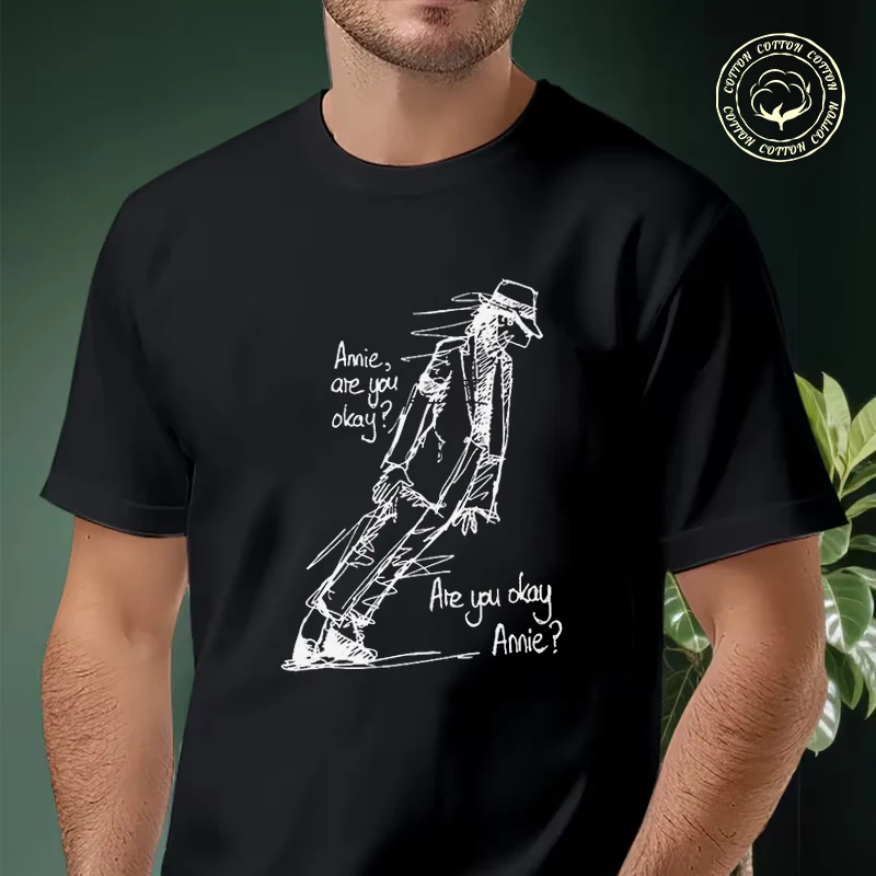 

Annie Are You Okay Graphic Print Moto T-shirt Men's Summer Cotton Fashionable Casual Sports Short Sleeved Tshirt Top