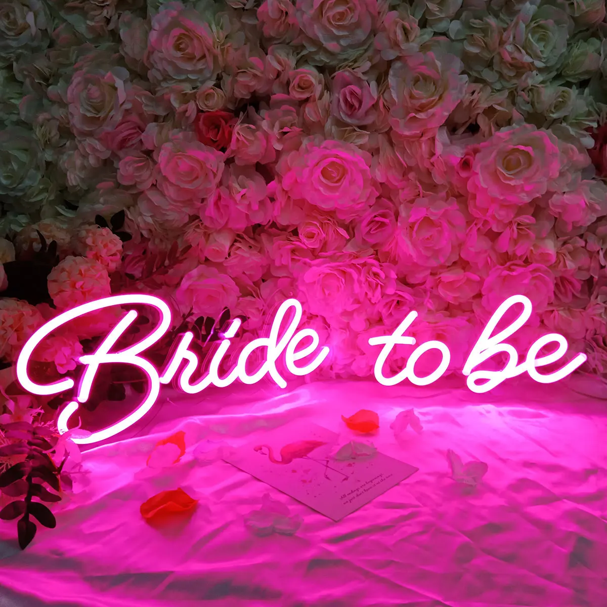 

LED Neon Sign Bride to be Pink Light 6.53X15.63+5.39X11.97 inches for Bachelorette Party Wedding Engagement Room Decoration Gift