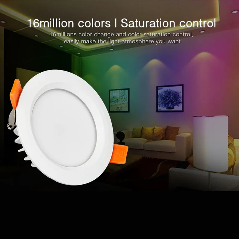 Miboxer 6W 15W RGB+CCT LED Downlight Moistureproof&Waterproof IP54 AC100~240V Round Ceiling Panel lamp 2.4G Remote APP Control