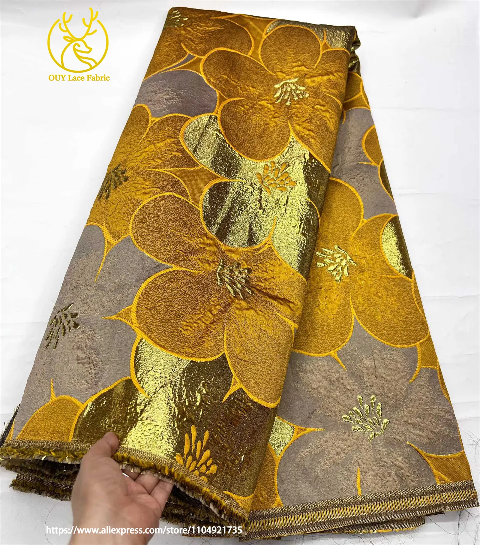 2026 Bestseller Afrikanischer Jacquard-Spitzenstoff 5 Yards Hochwertige Modische Französische Nigerianische Damenkleidung Nähstoffe – Detail 13