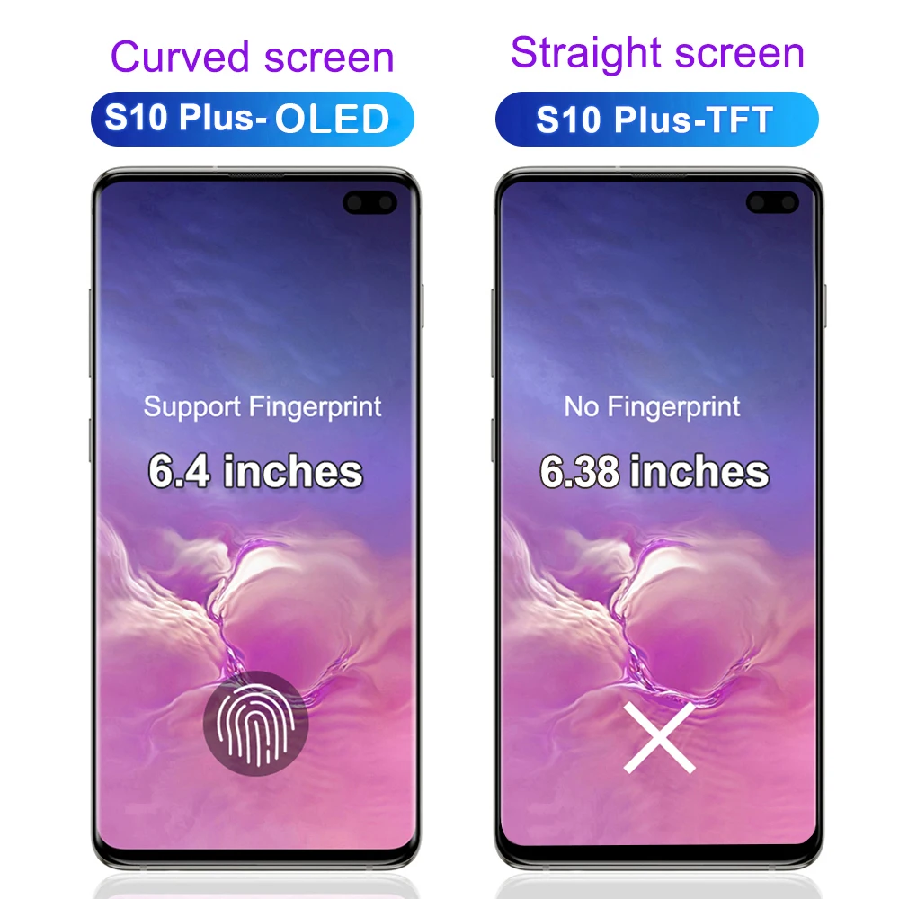 Screen with Frame for Samsung S10 Plus G975 G975F SM-G975F Lcd Display Digital Touch Screen for Samsung S10+ Display Assembly