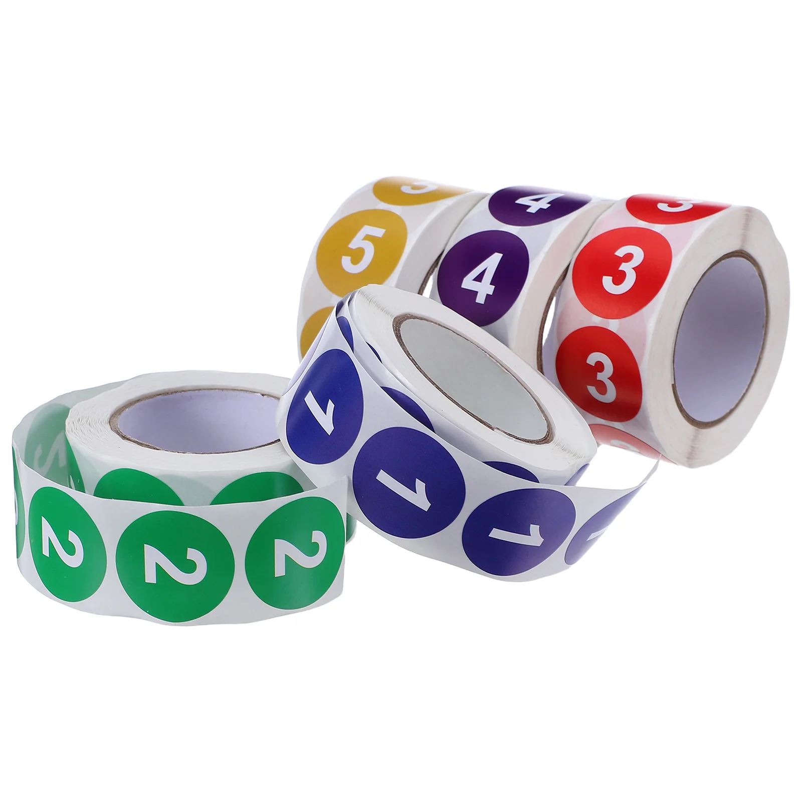 2500 peças adesivos de número autoadesivos 1-5 pequenas etiquetas redondas coloridas para inventário escritório escola caixa de correio caixas de alimentos pasta de arquivo
