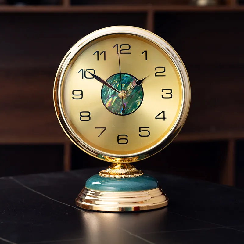 Round Premium Unique Table Clock Fashion Upgrade Gold Cute Nordic Digital Clock Living Room Orologio Da Parete Room Decorations
