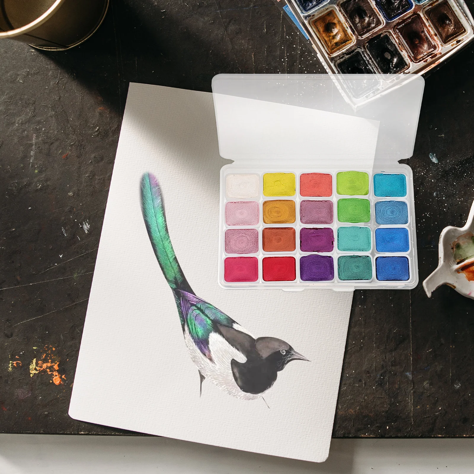 

Watercolor Paints Solid Pigment Set Painting Pigments Natural Gum Arabic Portable