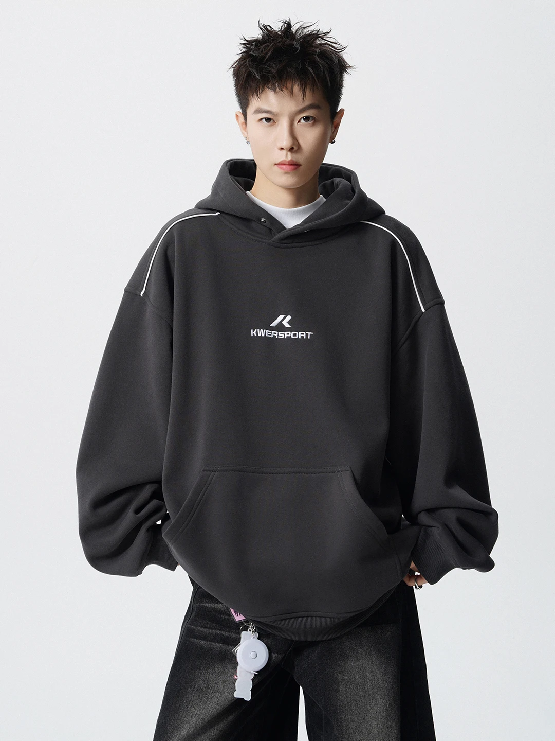 

Мужская толстовка-худи с вышивкой в американском стиле, плотная, свободного кроя, с длинными рукавами, повседневная, для осени и зимы