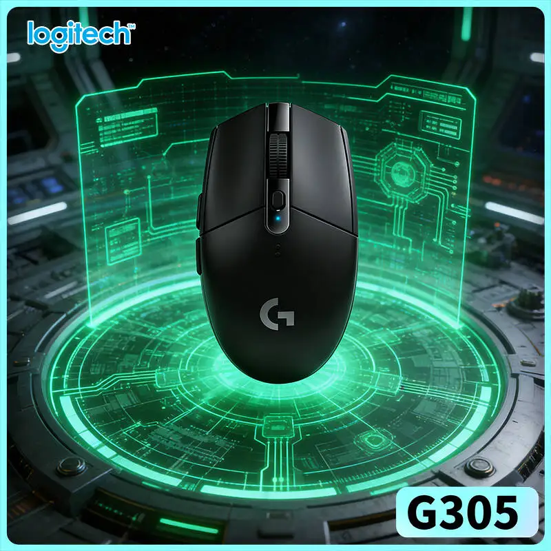 Logitech G305 LIGHTSPEED Gaming Mouse, 12000 DPI HERO, 6 Custom Buttons, 250h Battery, PC Mac Seamless Connection Mouse