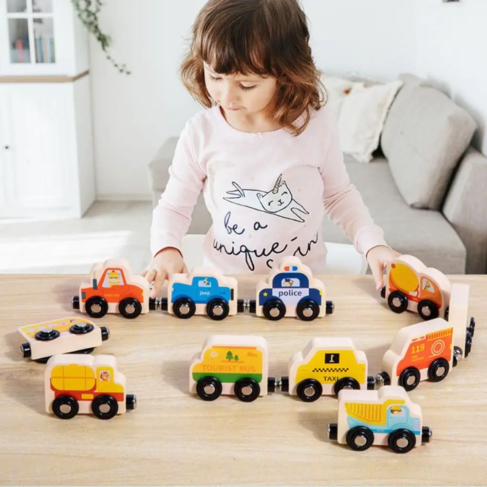 Number/Animal/Fruits/Dinosaur Magnetic Wooden Train Hand-eye Coordination Digit Recognition Montessori Number Train Set