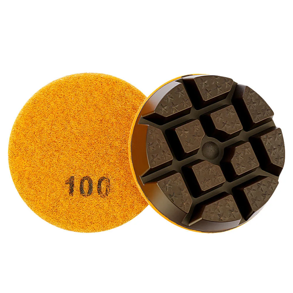 3inch Dry/Wet Polishing Pads 50/100/200/400 Grit Dry Polishing Pads For Granite Marble Concrete 15mm Thickened Grinding Disc