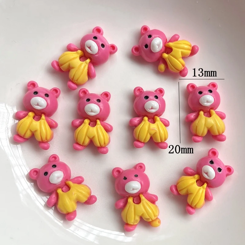 20pcs Resin Colorful Mini Rabbit Bear Duck Fox Animal Animation Flatback Figurines Home Ornament DIY Scrapbook Crafts