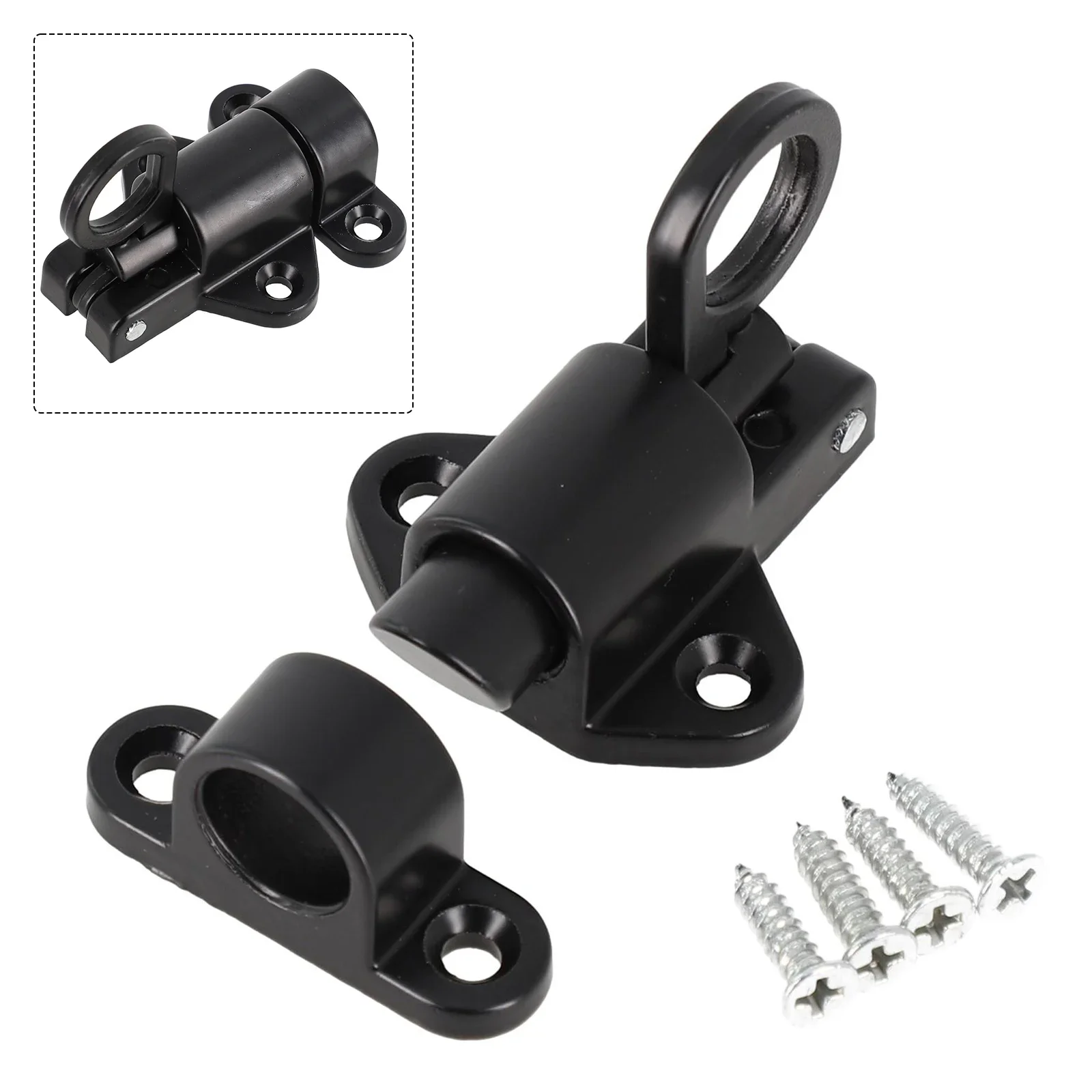 Pestillo de puerta de cierre automático, accesorios de aleación de aluminio, Color negro/Blanco/plateado, cierre automático, mejora del hogar