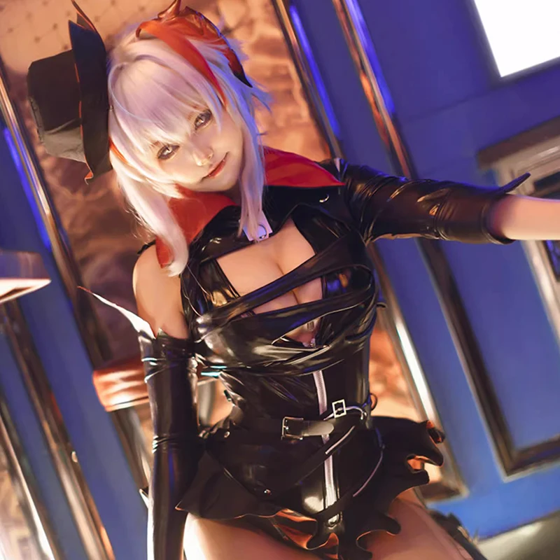 Arknights Wanted W Cosplay Costume Arknights W AMBIENCE SYNESTHESIA Cosplay Horns Women Halloween Roleplay Outfit Woman costumes