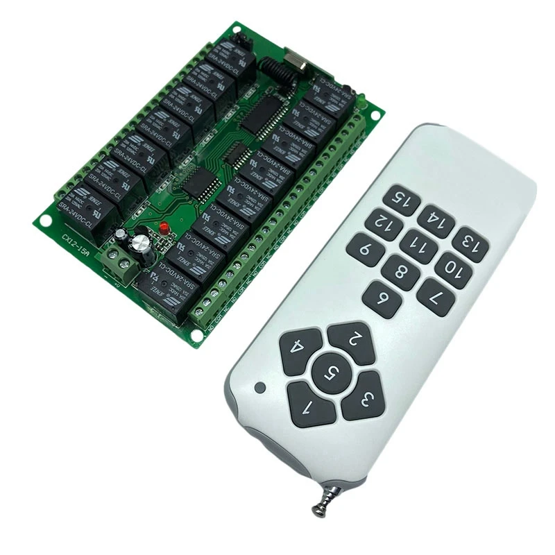 

12V 15-Channel 433Mhz Wireless Remote Control Switch Industrial Aeromodelling LED Motor Control Receiver