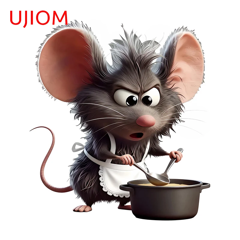 UJIOM Kawaii Smiling Mouse Wall Decor Interesting Cartoon Animal Design Wallpaper Decals Simple Wall Stickers for Kids Rooms