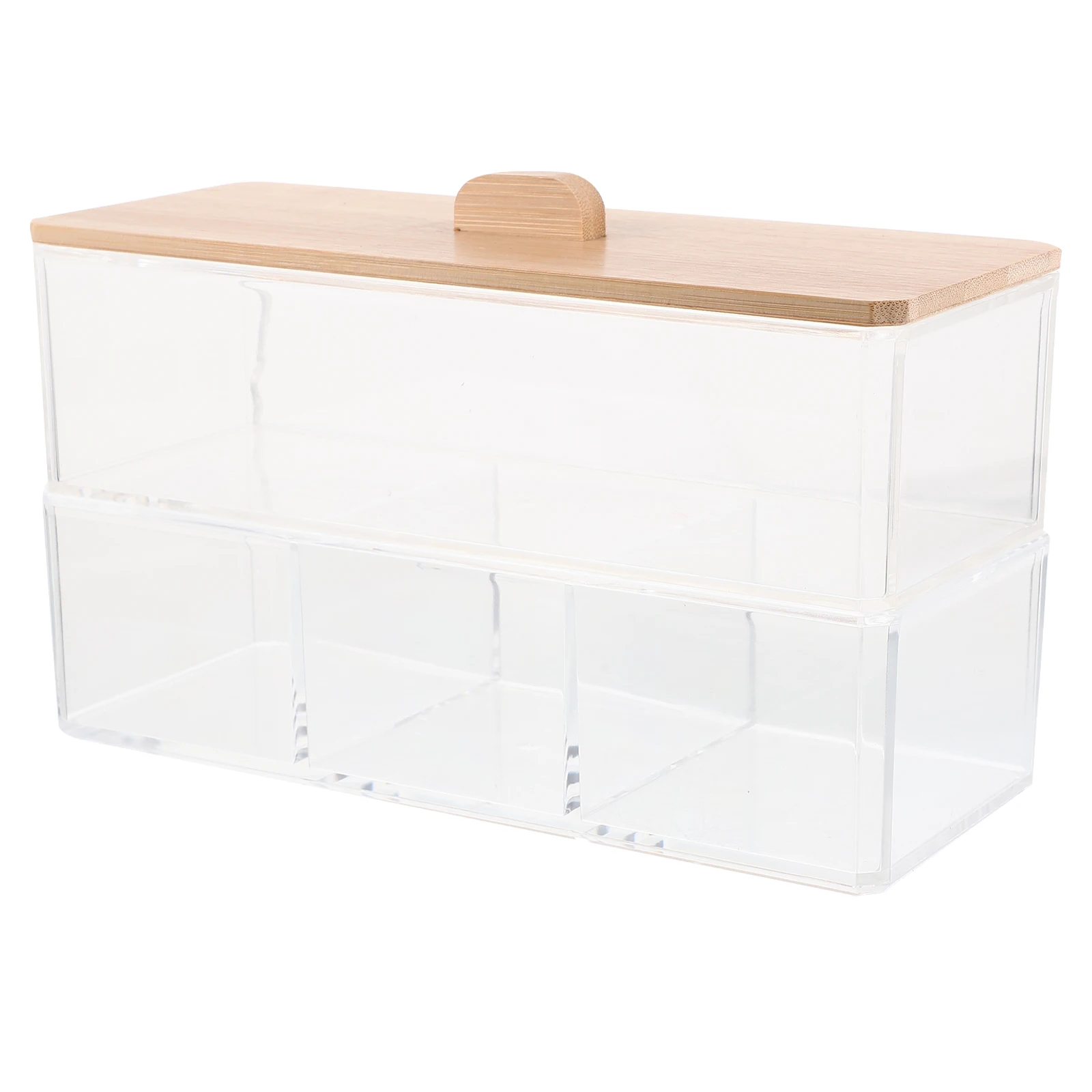 

Cotton Swab Holders Bamboo Lid Storage Box Cotton Pads Dispenser Vanity ganizer Container Swab Case Ball Jars Pad Holder