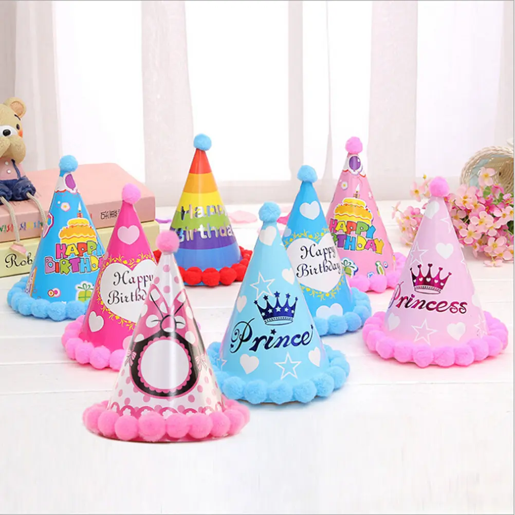 12Pcs Birthday Party Cone Hats Paper Topper Hats for Cake Theme Parties Fun Photo Props Table Decorations Coordinating Party