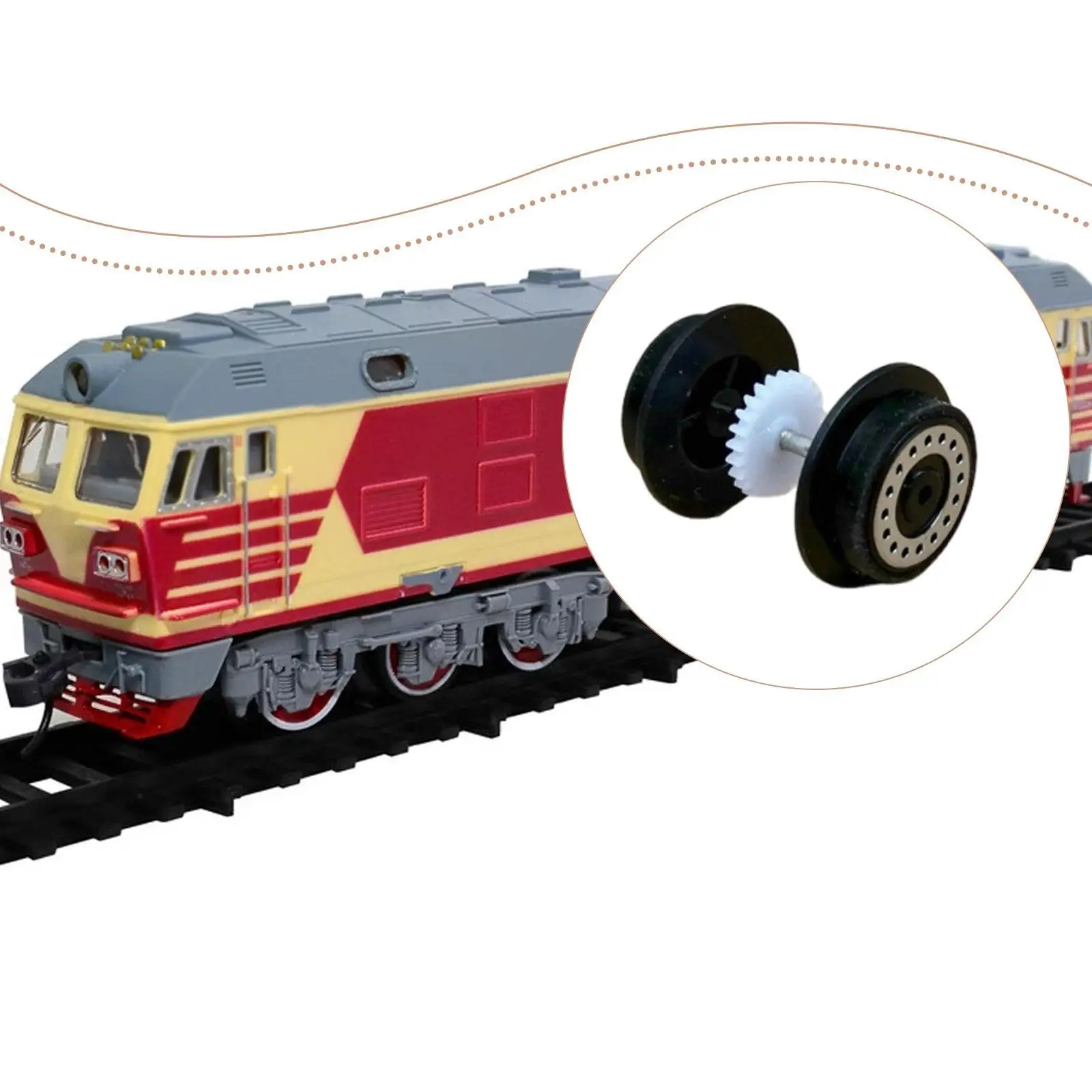 Simulation Model Trains Wheels 2.2cm Durable Plastic Metal Wheelset Electric Locomotive Parts for Model Railway