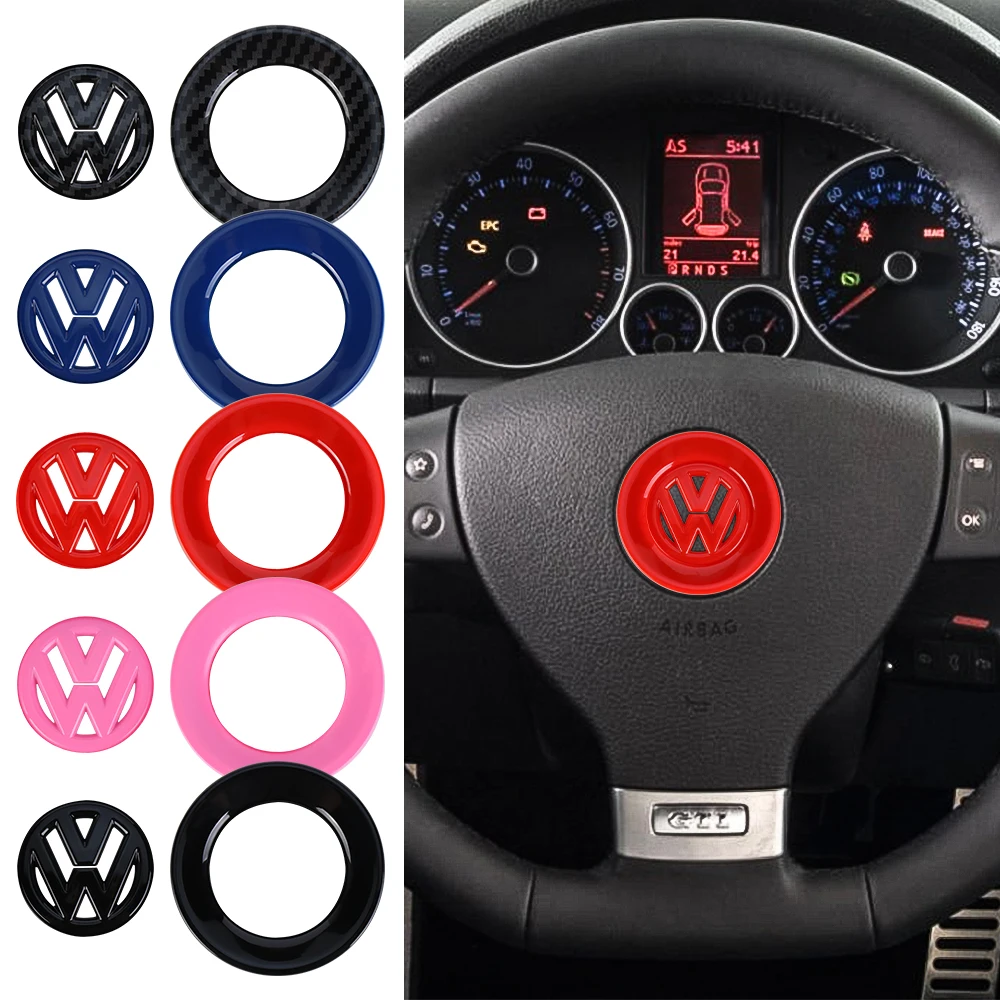 Car Steering Wheel Decpration Ring Trim Cover Sticker Interior Decoration For Volkswagen VW Golf 4 6 7 GTI Tiguan Passat B5 B6