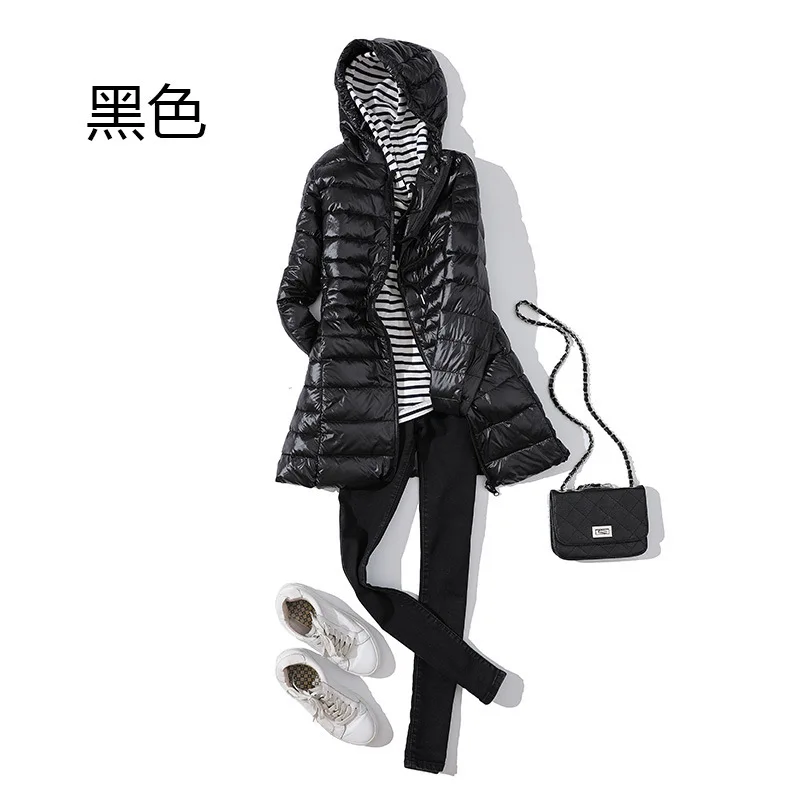 2026 Autumn and Winter New Women's Down Jacket Commuting Slim Fit Windproof Hooded Light Jacket