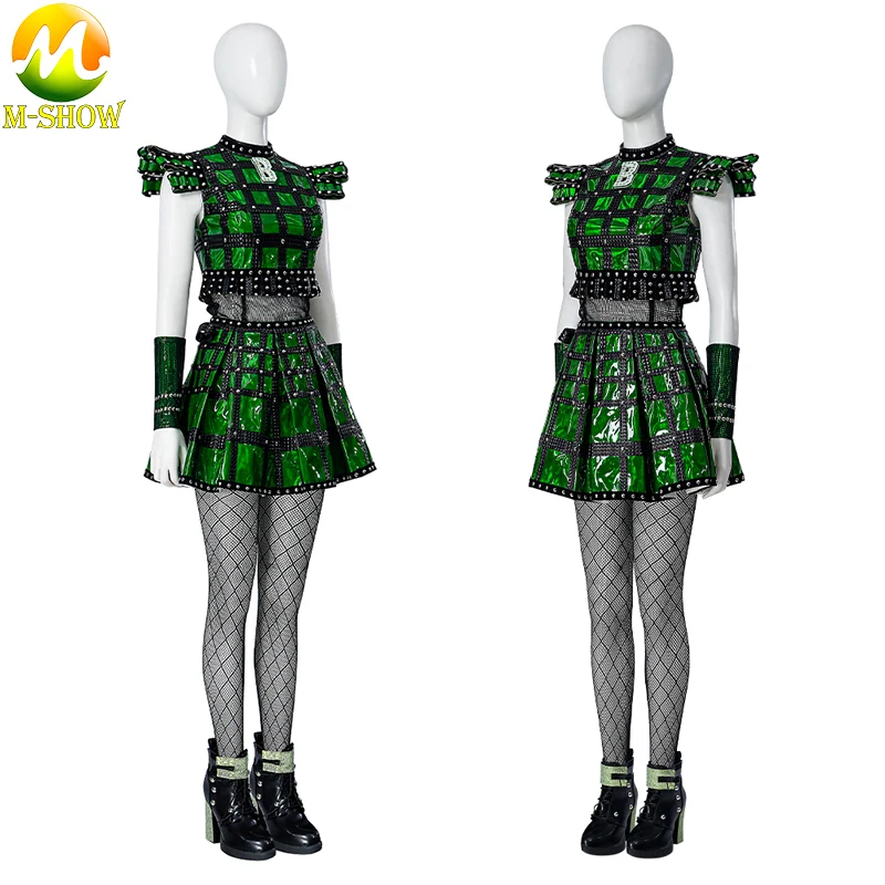 Six The Musical Cosplay Anne Boleyn Costume Musical Theater Dance Costumes Women Green Dress Outfits for Halloween Party