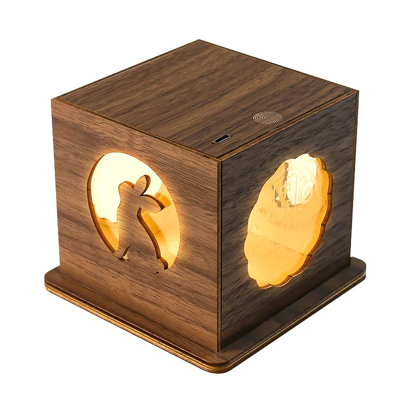 

Mid-Autumn Festivalvgift atmosphere ornament DIY handmade material package 3D three-dimensional wood carving projection light