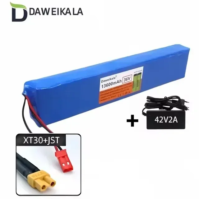 36V10S4P 13.6Ah high-power battery original 18650 lithium-ion battery pack suitable for 42V2A charger, with BMS protection board