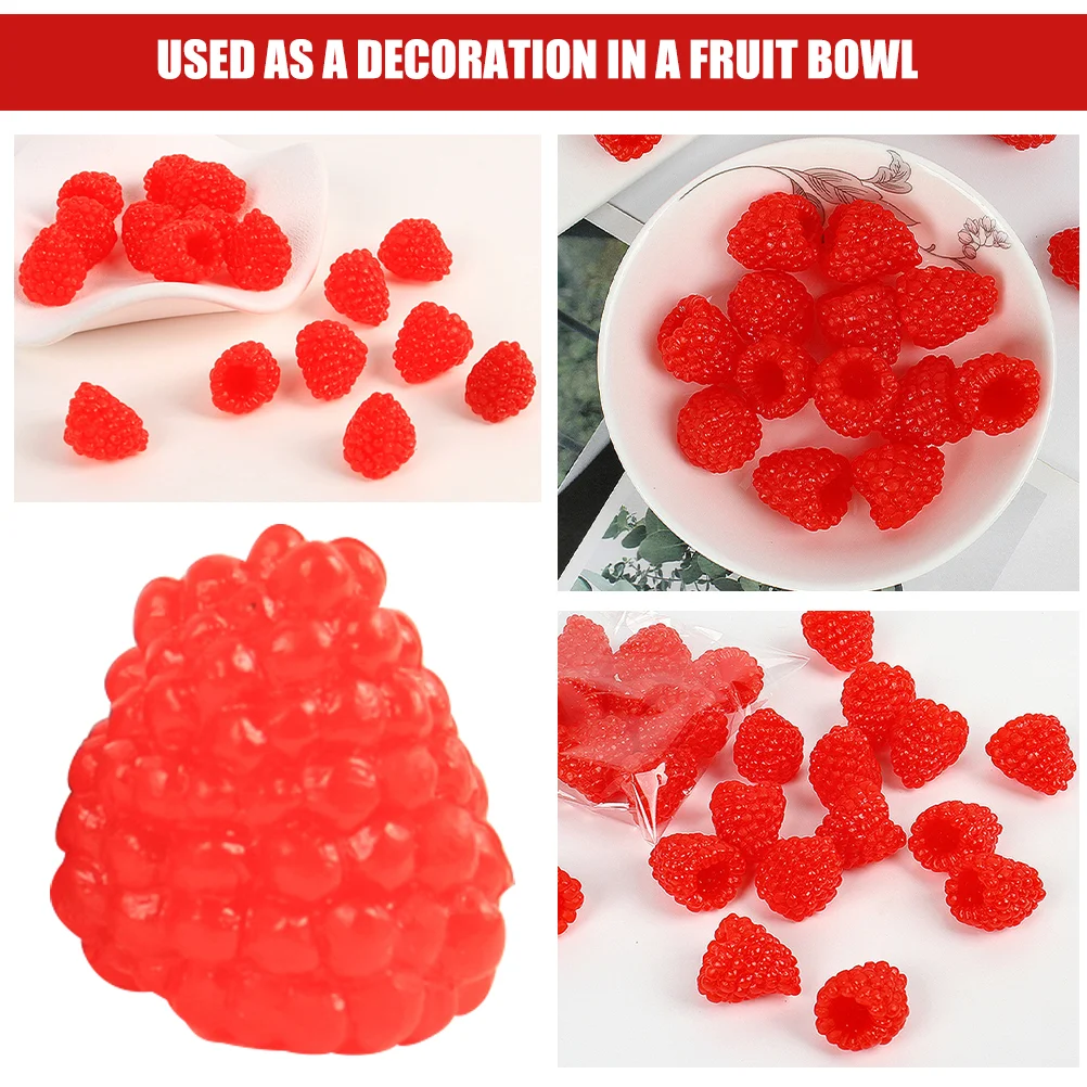 16 Pcs Fruit Simulation Model Fake Raspberry Decorative Decorations Artificial Red False Child