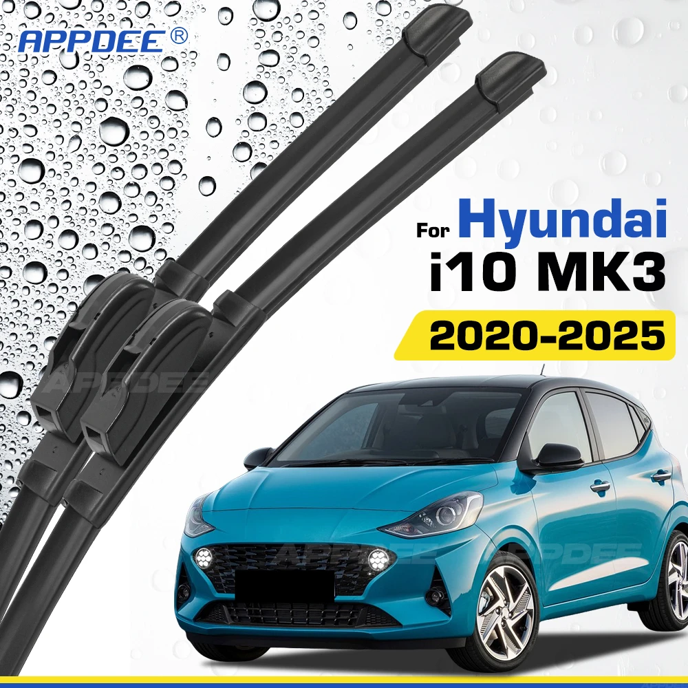

Для Hyundai i10 MK3 2020-2025 силиконовые и резиновые щетки переднего стеклоочистителя, щетки для лобового стекла, оконные щетки