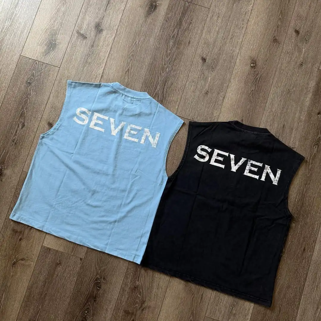 

Summer fashion men's and women's sleeveless shirts Harajuku hip-hop seven print fashion trend American sports vest