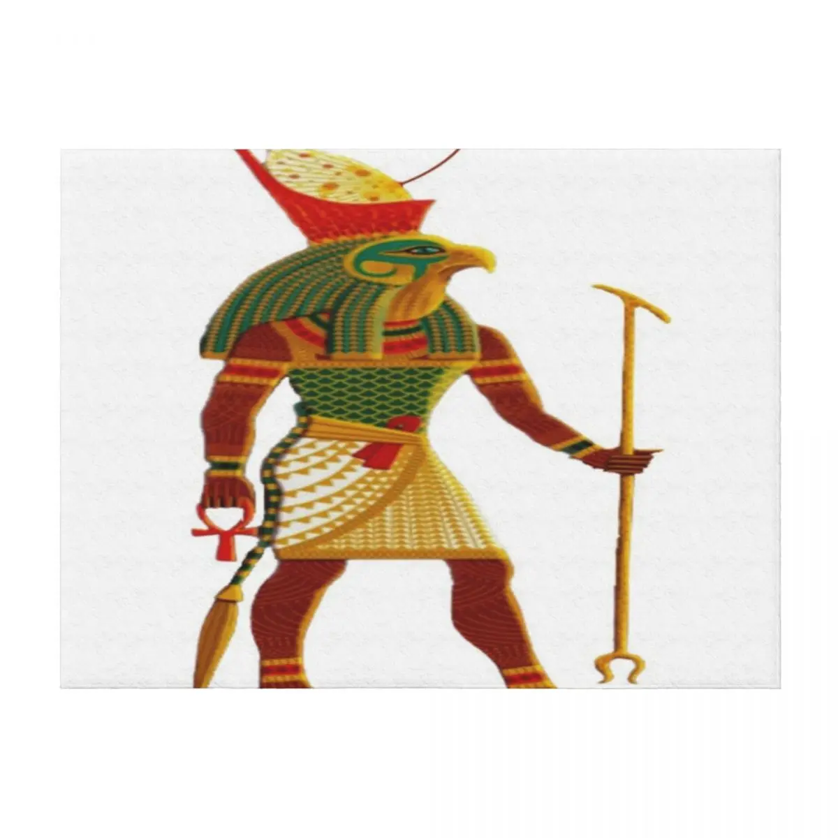 

Horus wearing Upper and Lower Egypt Double crown Pschent Throw Blanket Decorative Sofas Decoratives Large Flannels Blankets