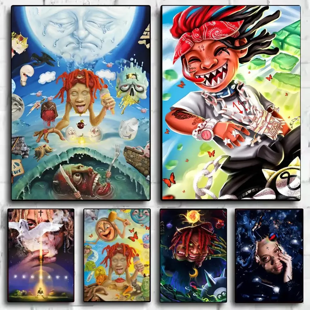 T-Trippie R-Redd Rapper Poster HD Wall Stickers Mural Self-Adhesive Decals Home Decor Bedroom & Living Room Gift Idea
