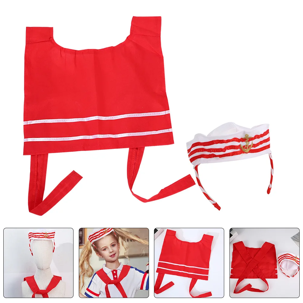 

1Set Marine Sailor Hat Headband Shawl Captain Costume Halloween Party Cosplay Accessories Captain Hat Headband