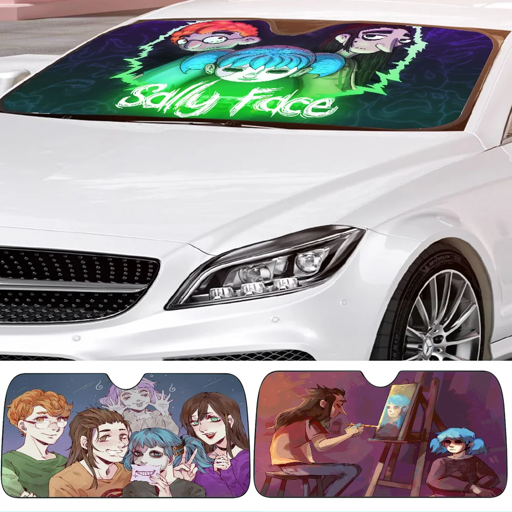 

Sally Face Car SunShade Windscreen Front Window Visor 70x130cm Sun Visor Solar Protect Plaid Gift Novelty Car